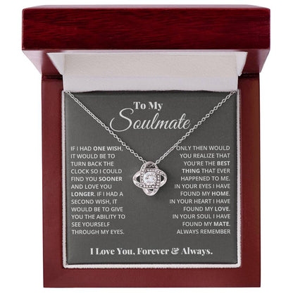 To My Soulmate - Love Knot Necklace